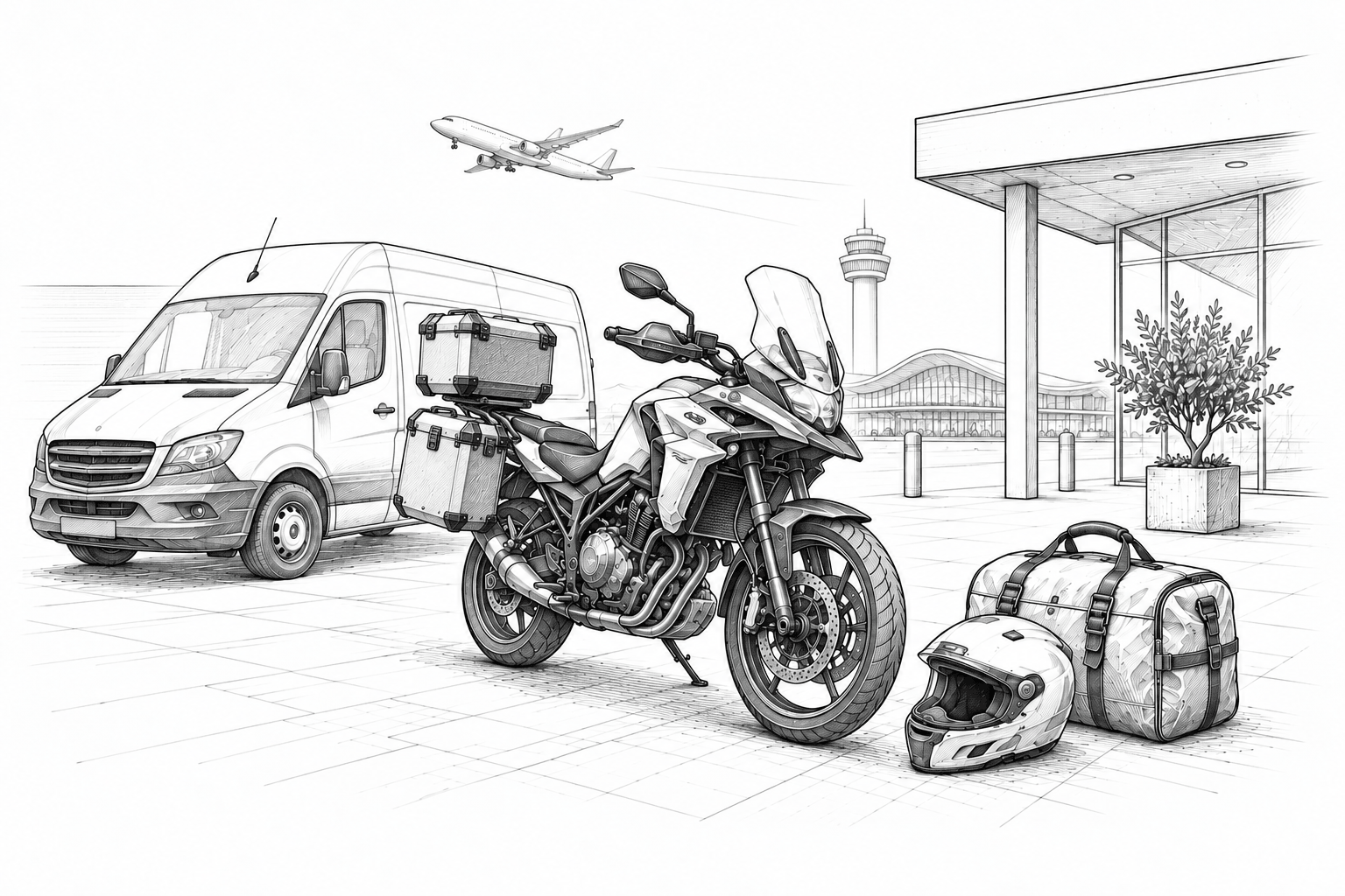 Illustration — moto prête au départ
