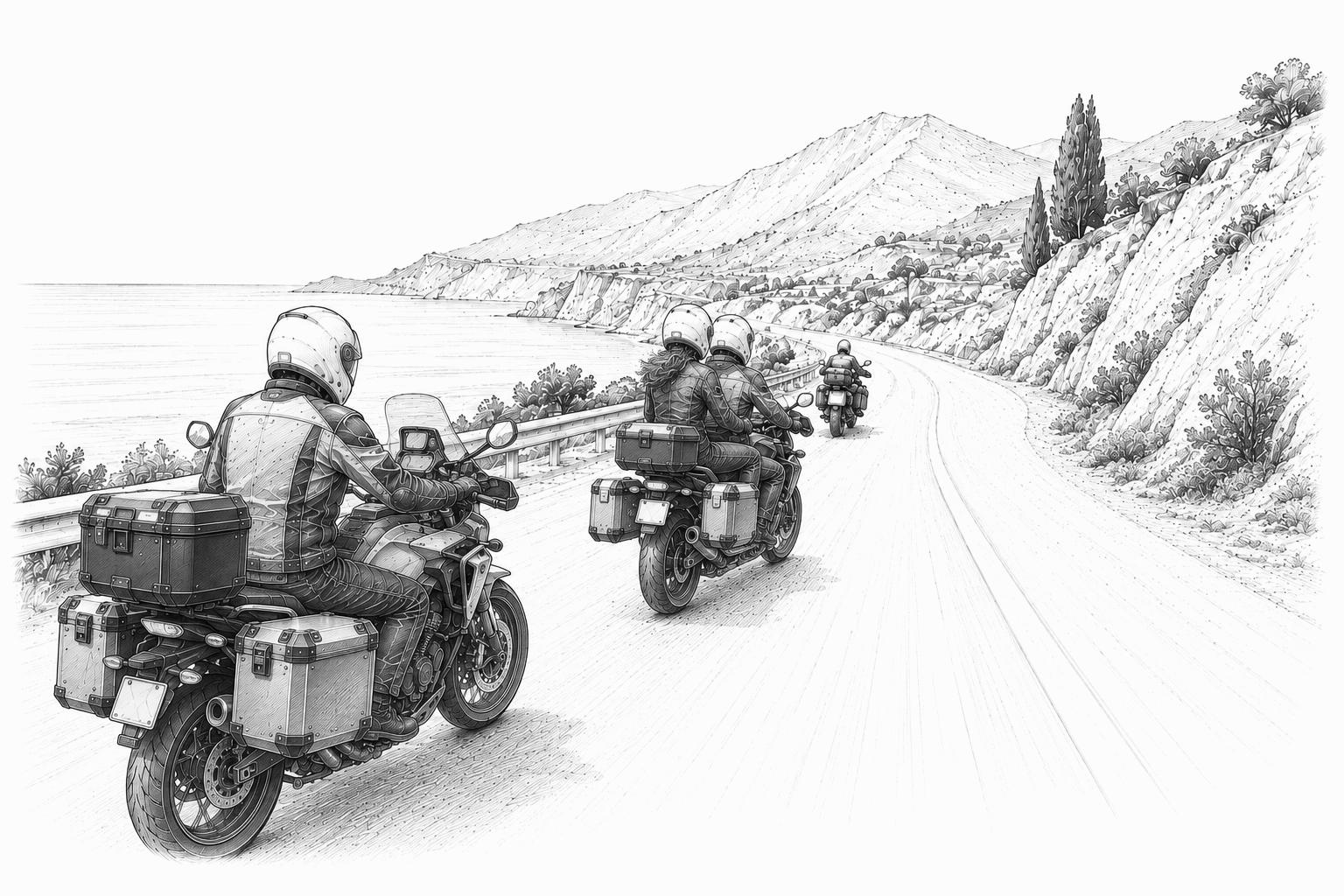 Illustration — rouler et profiter